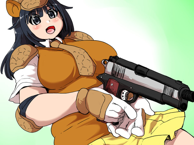 ジャパリスティックの持ち方がどう見ても拳銃なアルマーちゃん Isna さんのイラスト ニコニコ静画 イラスト