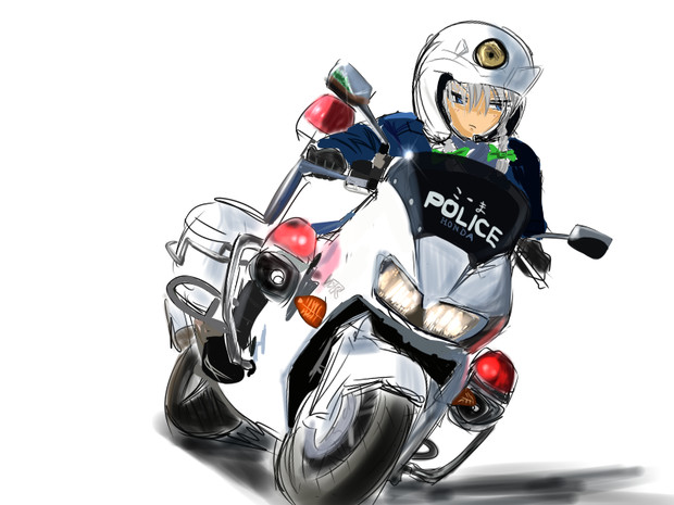 白バイ ニコニコ静画 イラスト