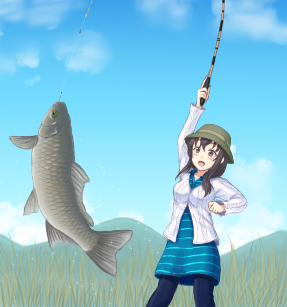大きなフナを釣った肇ちゃん Debris さんのイラスト ニコニコ静画 イラスト