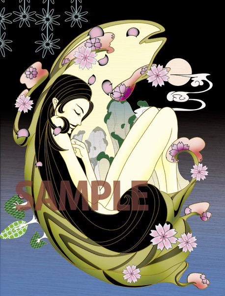 ちょっとだけ和風テイストの女性描いてみた ゆりかご ニコニコ静画 イラスト