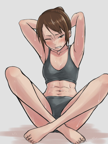 女の子が腹筋を鍛えているだけの健全な絵 ｕスケ さんのイラスト ニコニコ静画 イラスト
