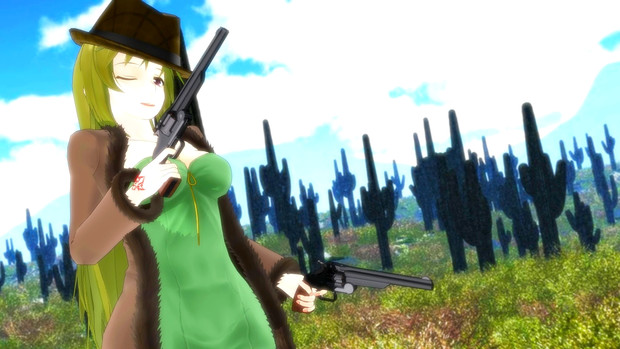 第3期mmd銃聖戦 銃聖西部劇玲霞さん 横から決め カトラス リトルジャックp さんのイラスト ニコニコ静画 イラスト