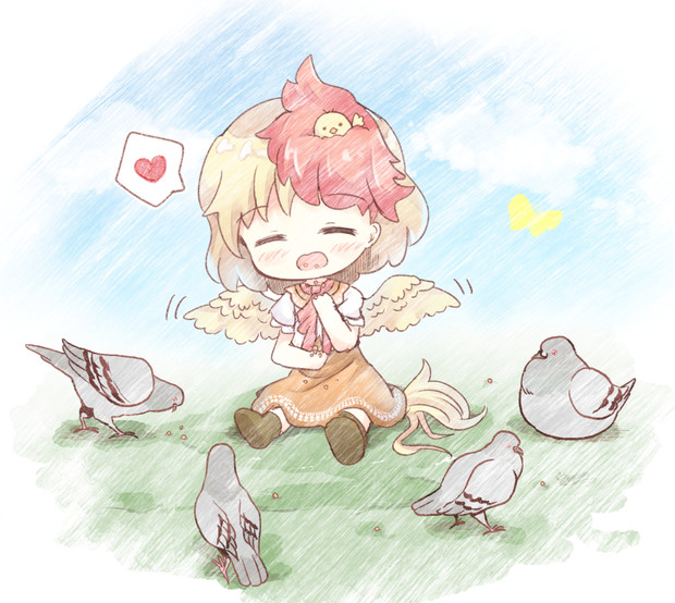 お腹すいて鳩の餌に手を出してる久侘歌 雨美すずめ さんのイラスト ニコニコ静画 イラスト