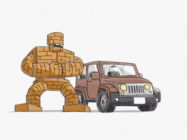 ゴーレムとジープ テコまる さんのイラスト ニコニコ静画 イラスト