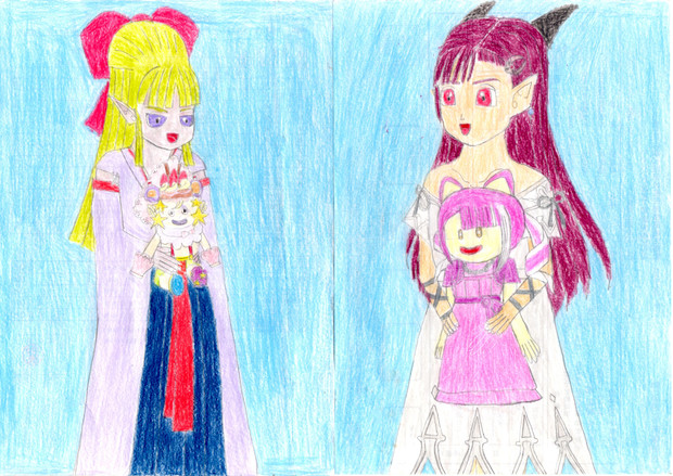 フウラちゃんはケキちゃん人形 ルビーちゃんはプクリポの女の子の人形 ラルフ さんのイラスト ニコニコ静画 イラスト