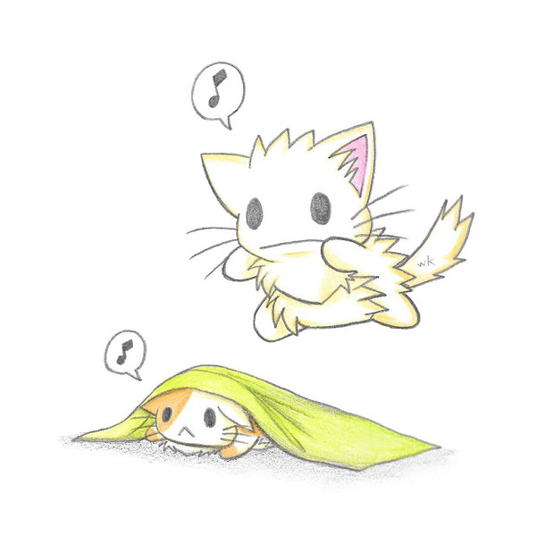 にゃんこに飛びつくにゃんこ わにねこwithくまこ さんのイラスト ニコニコ静画 イラスト