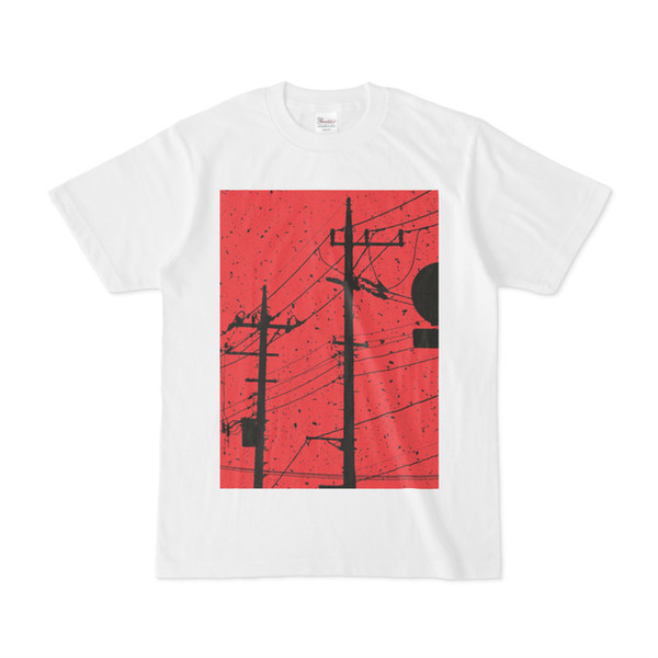 シンプルデザインTシャツ 赤電線