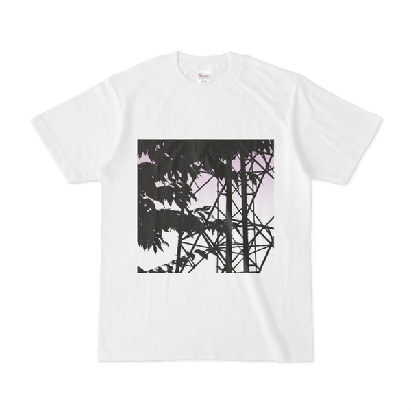 シンプルデザインTシャツ 木×鉄塔