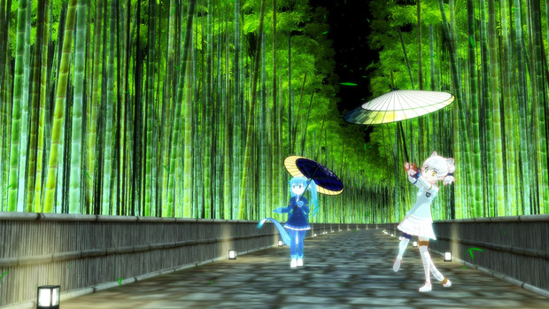 青龍と白虎 竹林の道 ニコニコ静画 イラスト