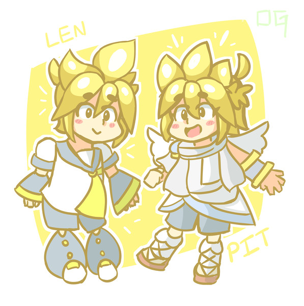 金髪ピットと鏡音レン Megami P さんのイラスト ニコニコ静画 イラスト