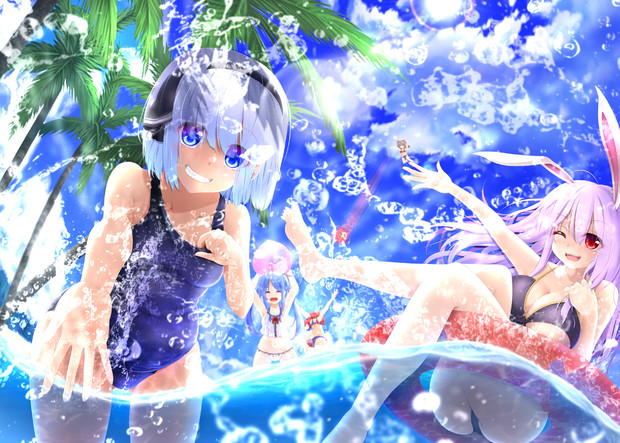 夏だ 海だ 水着だ エヴァンドラゴン さんのイラスト ニコニコ静画 イラスト