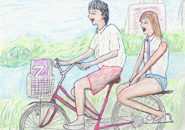 自転車二人乗り よみん さんのイラスト ニコニコ静画 イラスト