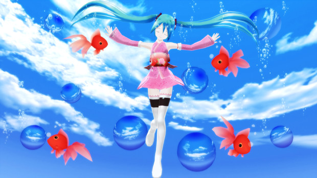 初音ミクと空中水槽 そうせき さんのイラスト ニコニコ静画 イラスト