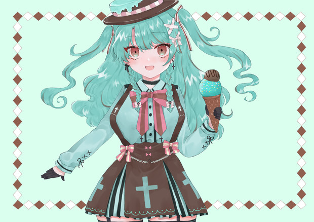 ユニーク擬人 化 チョコ ミント イラスト アニメ画像