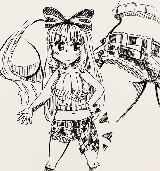 ホットパンツに紐を結うカッコいい服装 お紅茶が丘 さんのイラスト ニコニコ静画 イラスト