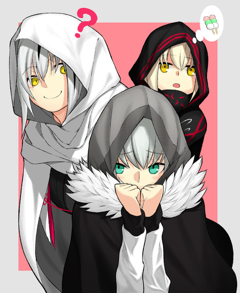 白灰黒フード3人娘 アラタ さんのイラスト ニコニコ静画 イラスト