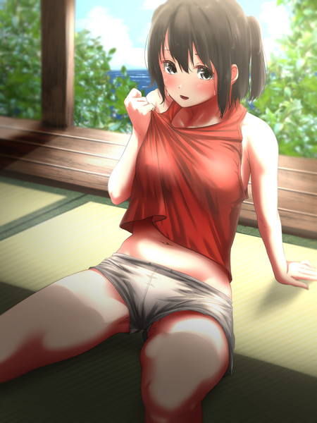 服で汗をぬぐう川内サン たま さんのイラスト ニコニコ静画 イラスト