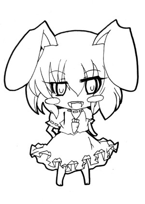 ちびキャラてゐ線画 七海ゆぅ さんのイラスト ニコニコ静画 イラスト