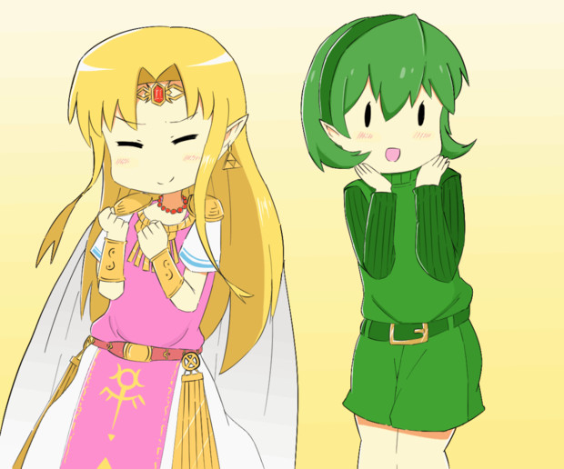 ゼルダとサリアでソワソワダンス Nrs さんのイラスト ニコニコ静画 イラスト
