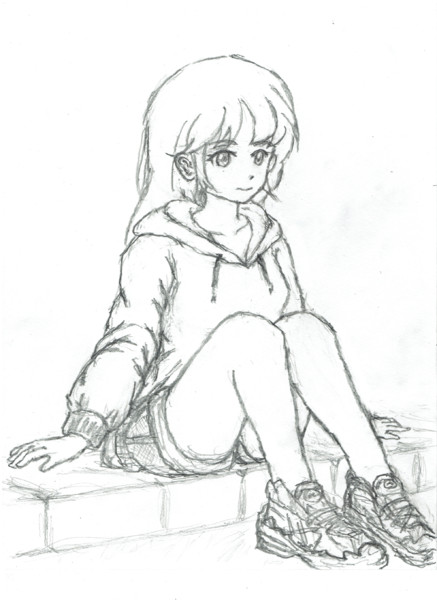 鉛筆らくがき練習 パーカーの女の子 つぐみともみん さんのイラスト ニコニコ静画 イラスト