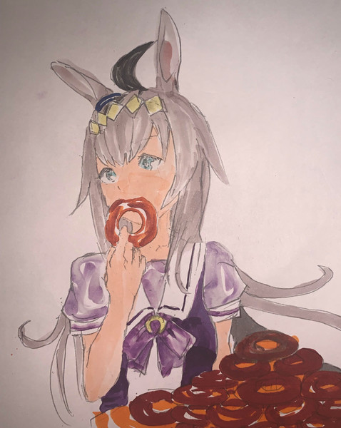 ドーナツダイエットをするオグリキャップ 投稿者ャーン さんのイラスト ニコニコ静画 イラスト
