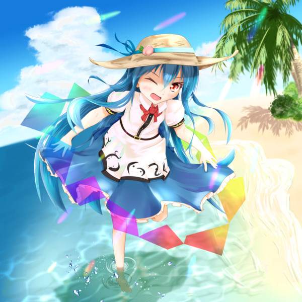 波打ち際の天子ちゃん シロの介 さんのイラスト ニコニコ静画 イラスト
