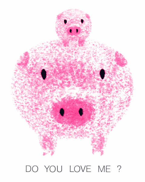 親子ブタ（Pink Pigs)