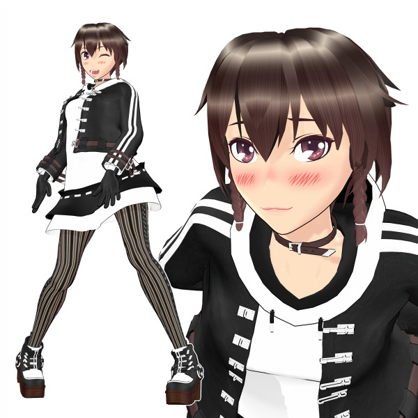 Mmdモデル配布 服を着たメド Mmdオリキャラ つくあん さんのイラスト ニコニコ静画 イラスト