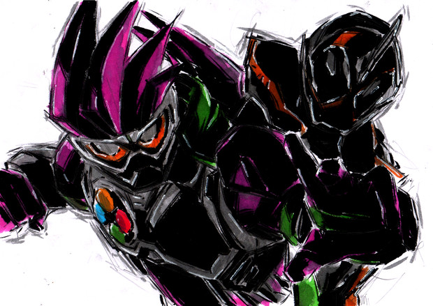 仮面ライダー エグゼイド イラスト 簡単