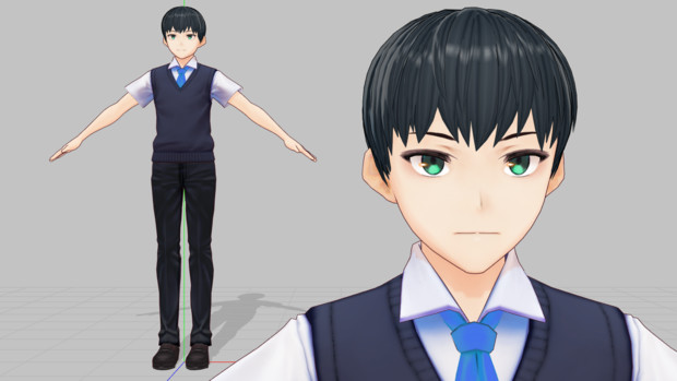 Vroid 青年 制服 ニコニコ静画 イラスト