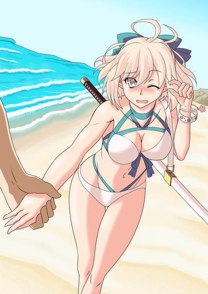 水着沖田さんは可愛い Rofu さんのイラスト ニコニコ静画 イラスト