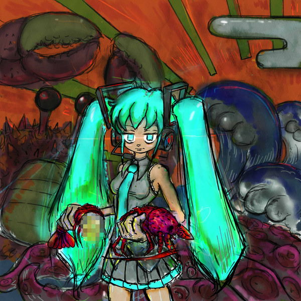 伊勢海老を引きちぎる初音ミク 竜右衛門 忍者 さんのイラスト ニコニコ静画 イラスト