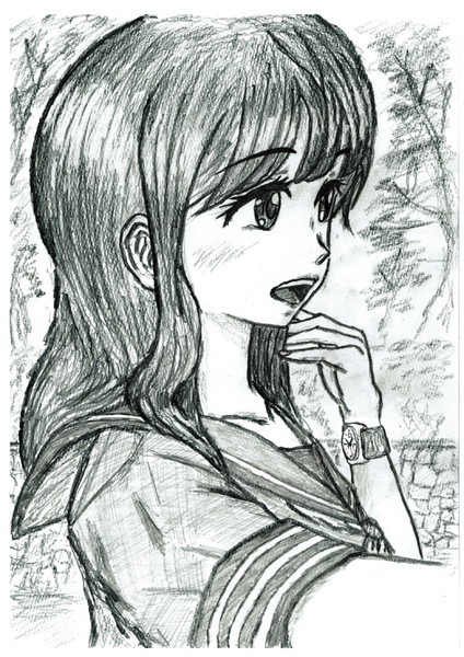 鉛筆らくがき練習 横顔の女の子 つぐみともみ さんのイラスト ニコニコ静画 イラスト