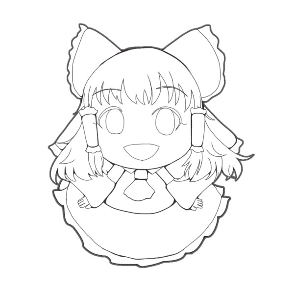 線画 ミニ霊夢 Roro さんのイラスト ニコニコ静画 イラスト