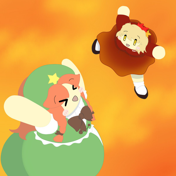 紅葉を伝える静葉と秋を喜ぶ美鈴 Chai さんのイラスト ニコニコ静画 イラスト