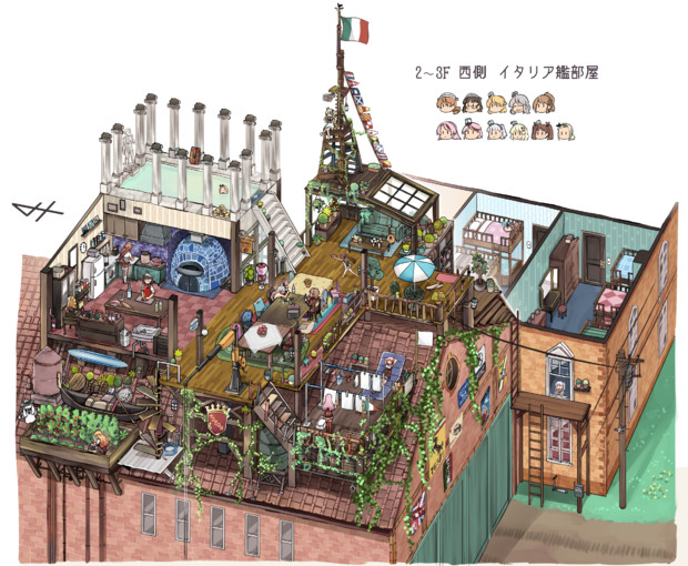 海外艦寮 イタリア艦部屋 いど さんのイラスト ニコニコ静画 イラスト