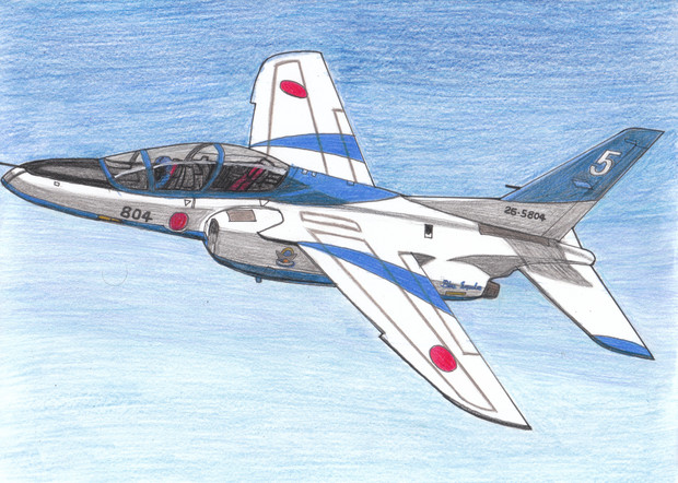 航空自衛隊 T 4中等練習機 ブルーインパルス うすしお さんのイラスト ニコニコ静画 イラスト