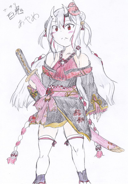 ホロライブ 百鬼あやめ 初描き立ち絵 初音軍 さんのイラスト ニコニコ静画 イラスト