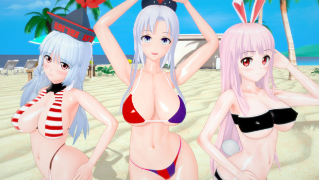 水着えーりんうどんげけーね先生 月島 さんのイラスト ニコニコ静画 イラスト