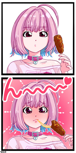 チーズドッグを食べるりあむ ちりにゅ さんのイラスト ニコニコ静画 イラスト