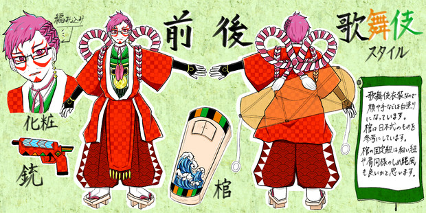 歌舞伎 荒事コスチュームルチアーノ アポトーシス さんのイラスト ニコニコ静画 イラスト