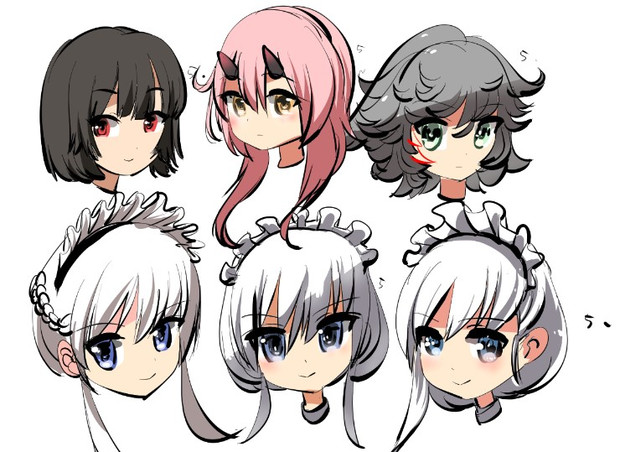 ５分で美少女キャラの顔を描く練習です Sukkiri さんのイラスト ニコニコ静画 イラスト