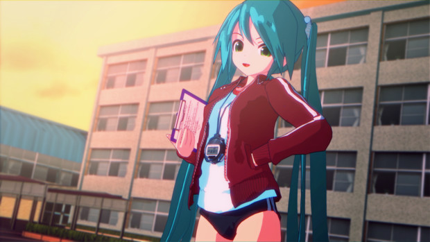 Mmd静画で 夕日とあぴミクさん アニメ風 Tomo ネギバットp さんのイラスト ニコニコ静画 イラスト