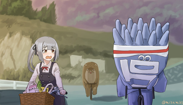 お使いの途中で変なのに追いかけられる霞 みすみ さんのイラスト ニコニコ静画 イラスト