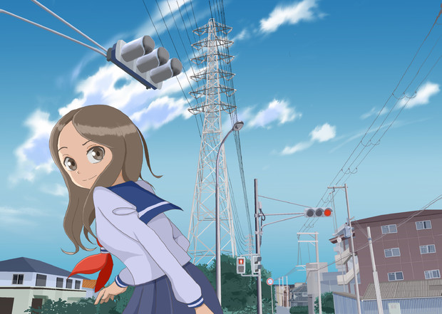 鉄塔のある風景 高木さん Fumi さんのイラスト ニコニコ静画 イラスト