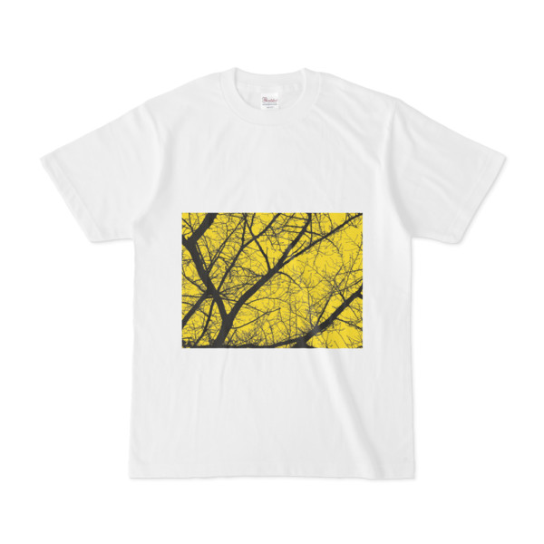 シンプルデザインTシャツ 枯れ木黄