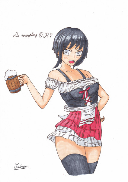 中世ファンタジーの酒場で見かけるウェイトレスが着ているアレ 大狼 さんのイラスト ニコニコ静画 イラスト