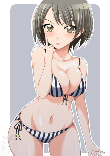 ストライプ水着のお姉さん 一条高雪 さんのイラスト ニコニコ静画 イラスト