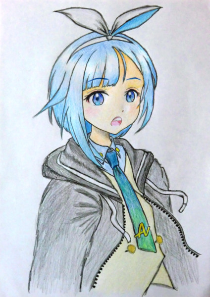 小説家vtuber モノカキ アエルちゃん デジカメ撮影したもの つぐみともみ さんのイラスト ニコニコ静画 イラスト
