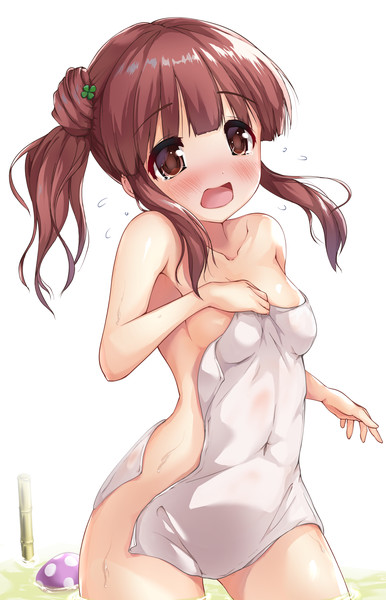 温泉バスタオルはだけサイドテール智絵里ちゃん 黒葉アキ さんのイラスト ニコニコ静画 イラスト